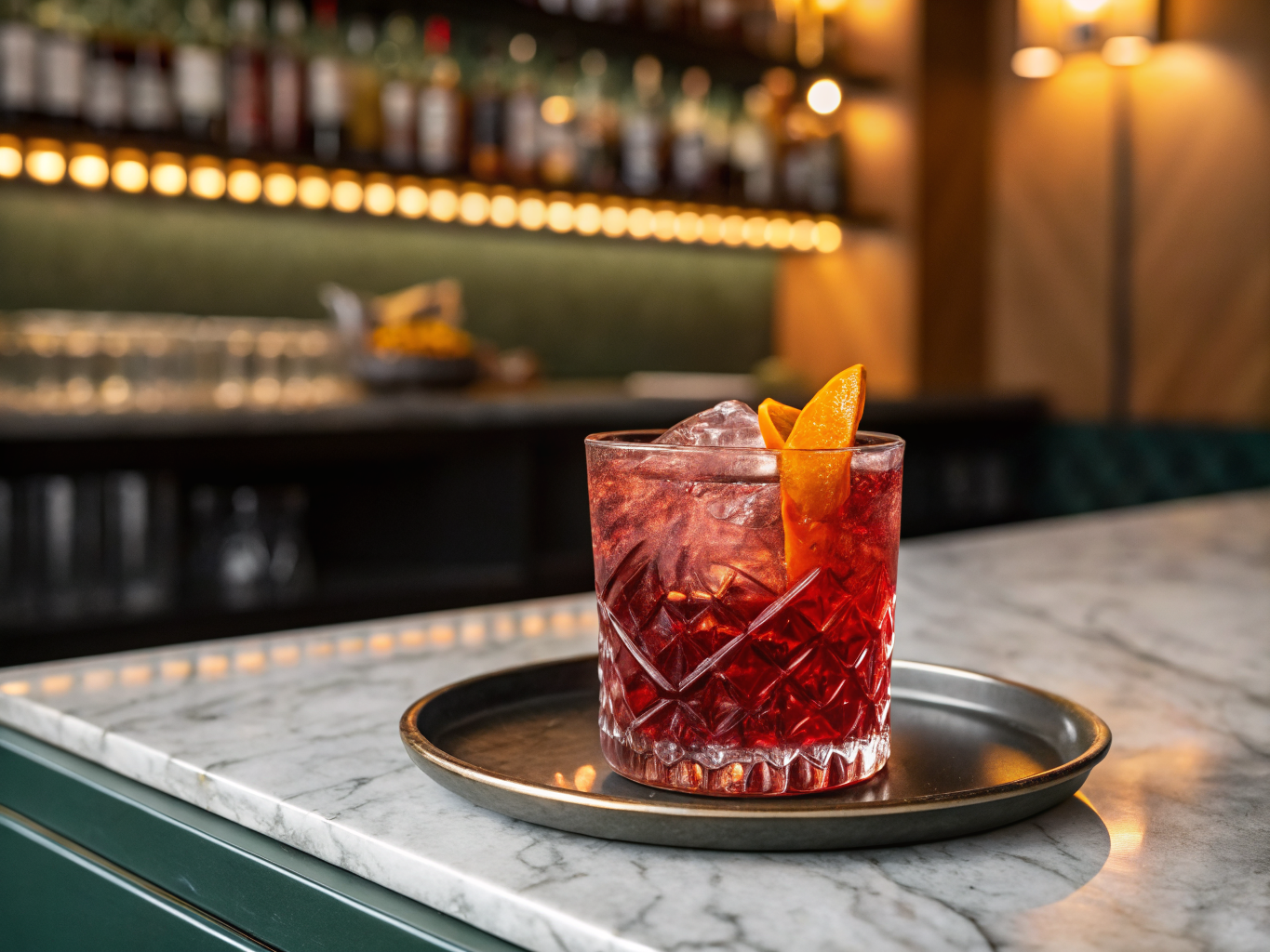 Artisanal Italian cocktail served at the bar